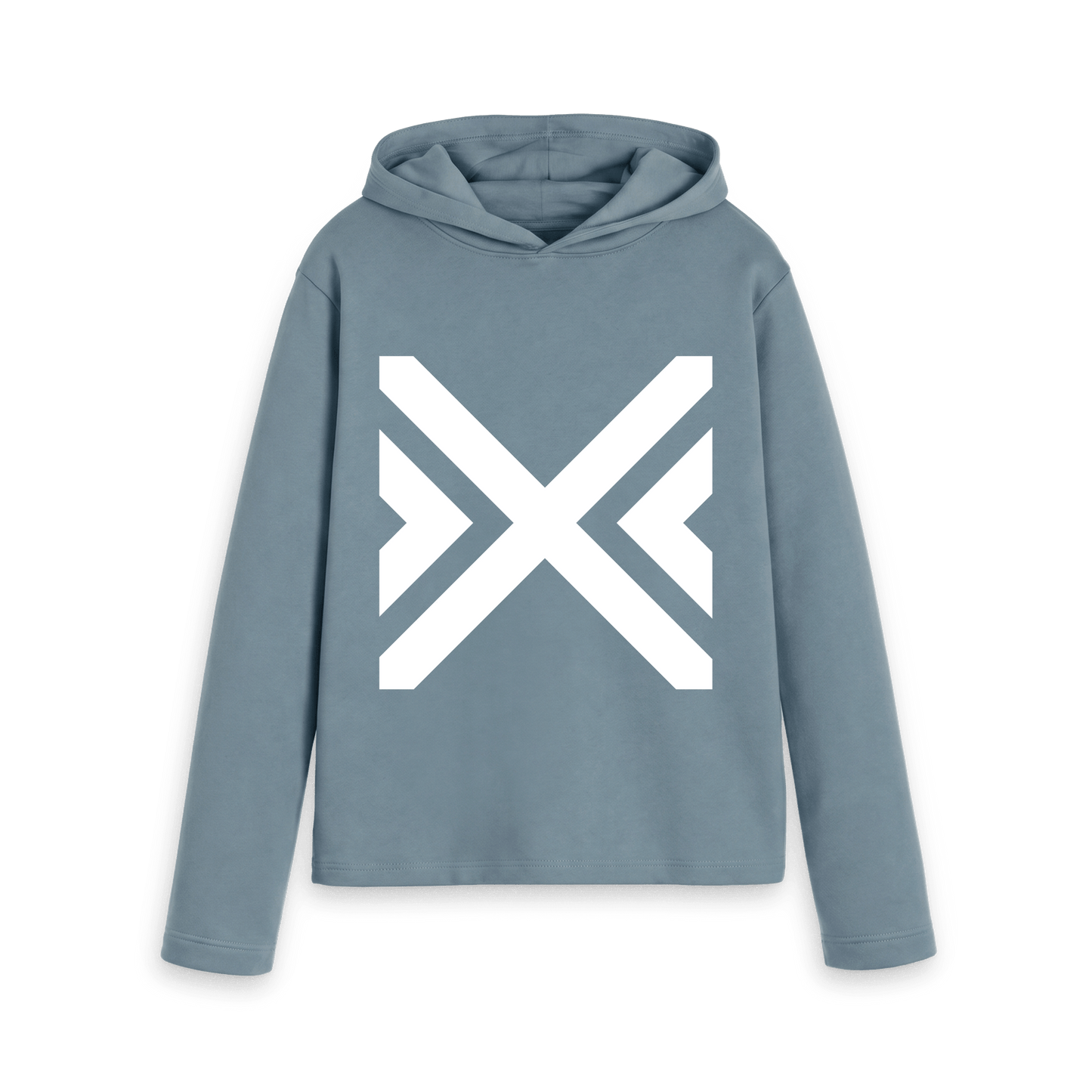 Stone Blue Printed Hoody Front