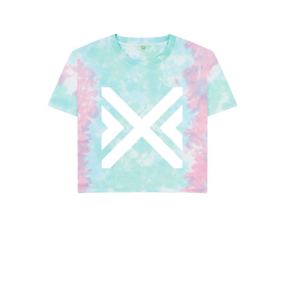 Pastel Tie Dye Cross T-shirts - Women's Boxy Tees