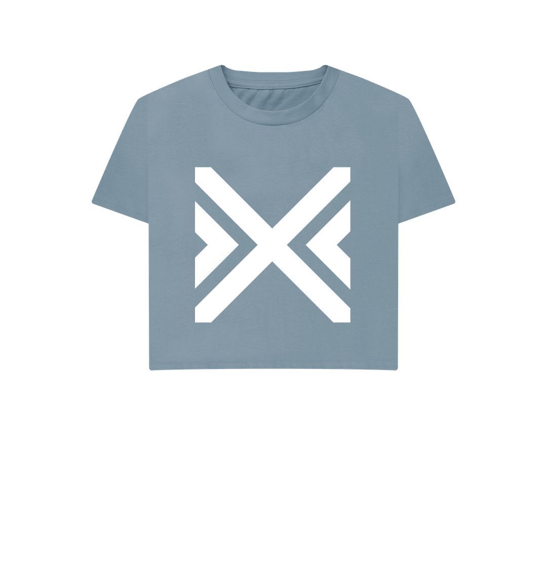 Stone Blue Cross T-shirts - Women's Boxy Tees