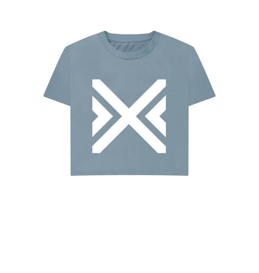 Stone Blue Cross T-shirts - Women's Boxy Tees