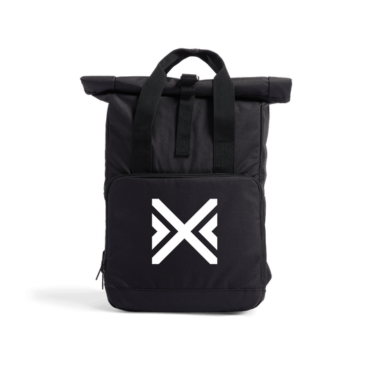 Black Proto Chevron - Recycled Twin handle Roll-Top Backpack