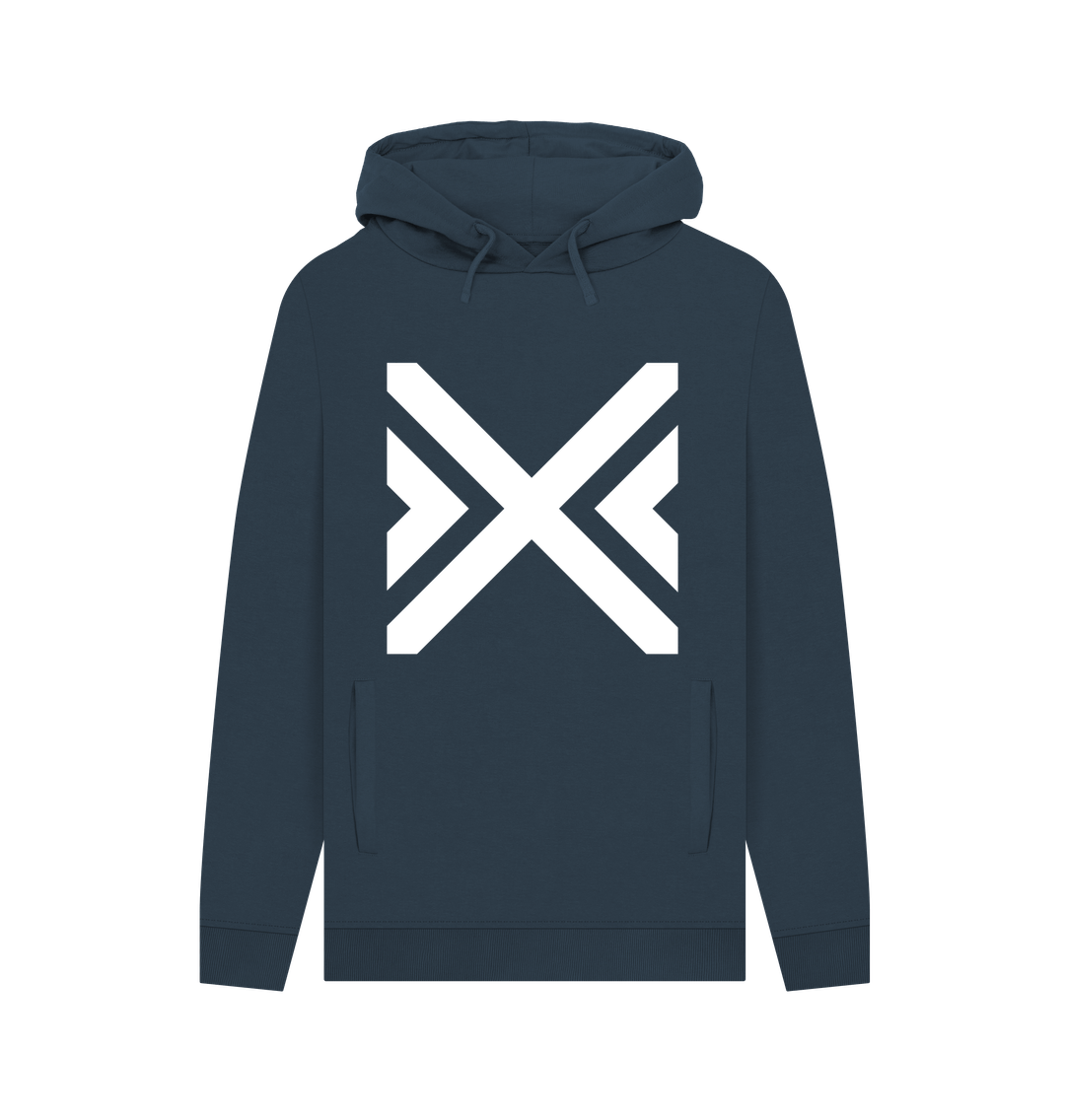 Navy Printed Hoody Front
