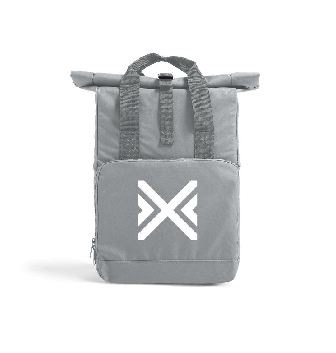 Light Grey Proto Chevron - Recycled Twin handle Roll-Top Backpack