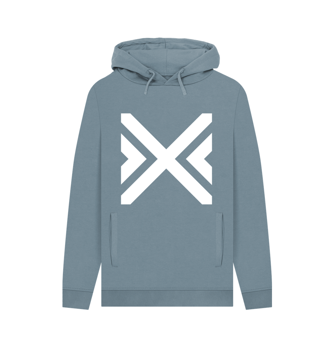 Stone Blue Printed Hoody Front