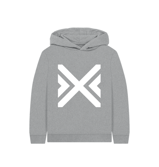 Athletic Grey Cross Hoody Kids White Logo