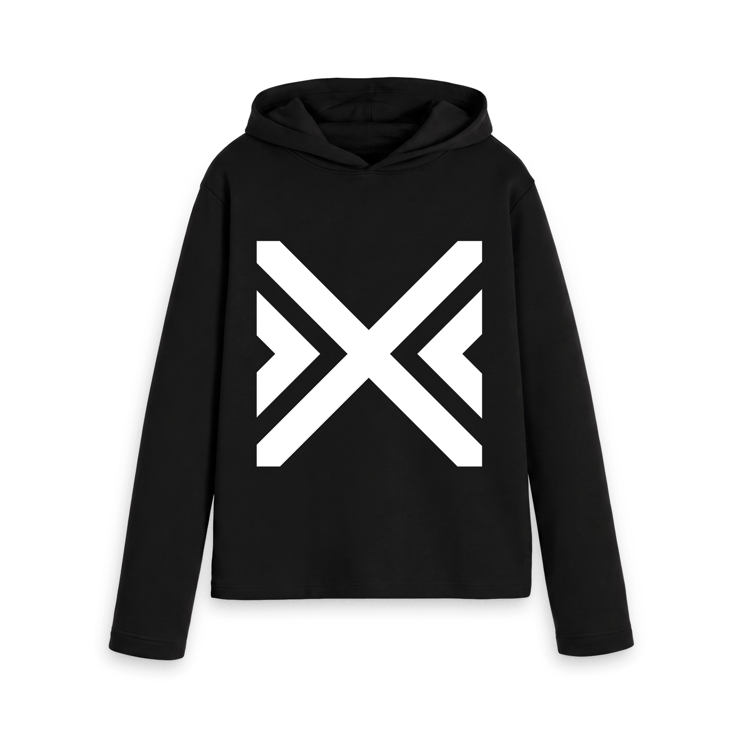 Black Printed Hoody Front