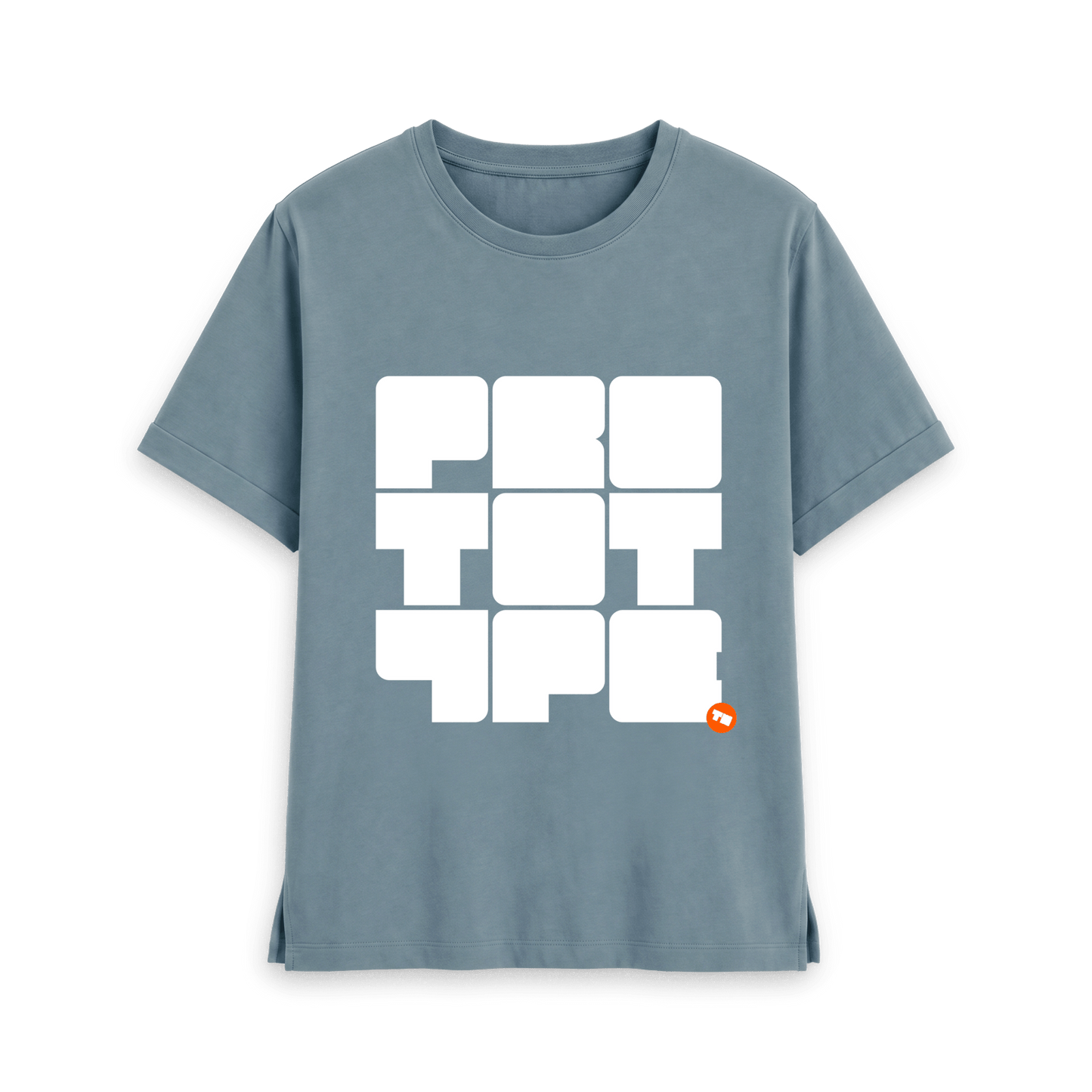 Stone Blue Printed T-shirt Front