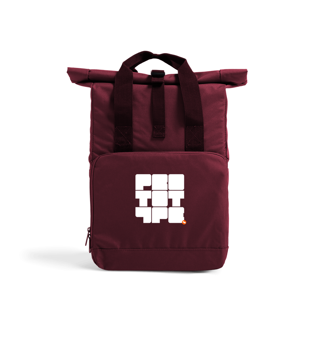 Burgundy Prototype - Recycled Twin handle Roll-Top Backpack