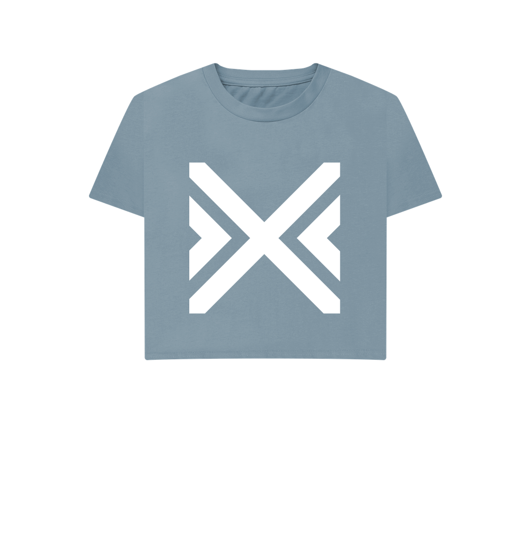 Stone Blue Printed T-shirt Front